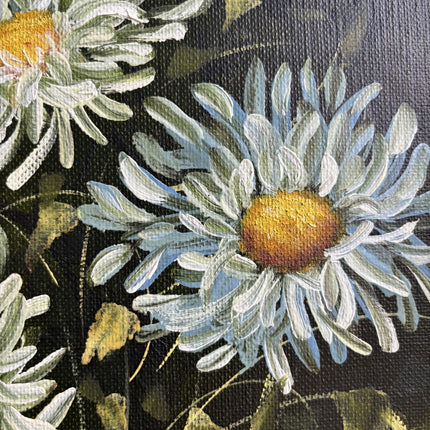 Elegant Floral Still Life Oil Painting "Blue Daisies" Authentic Artwork Holland Art Shop