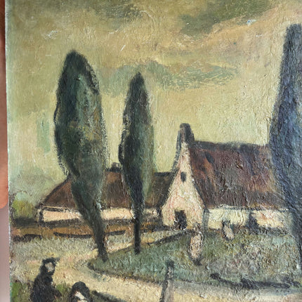 Refined Farm Oil Painting "Country House" Traditional Large Artwork Holland Art Shop