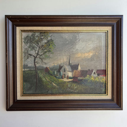 Detailed Landscape Oil Painting "Country Church" Authentic Art Holland Art Shop