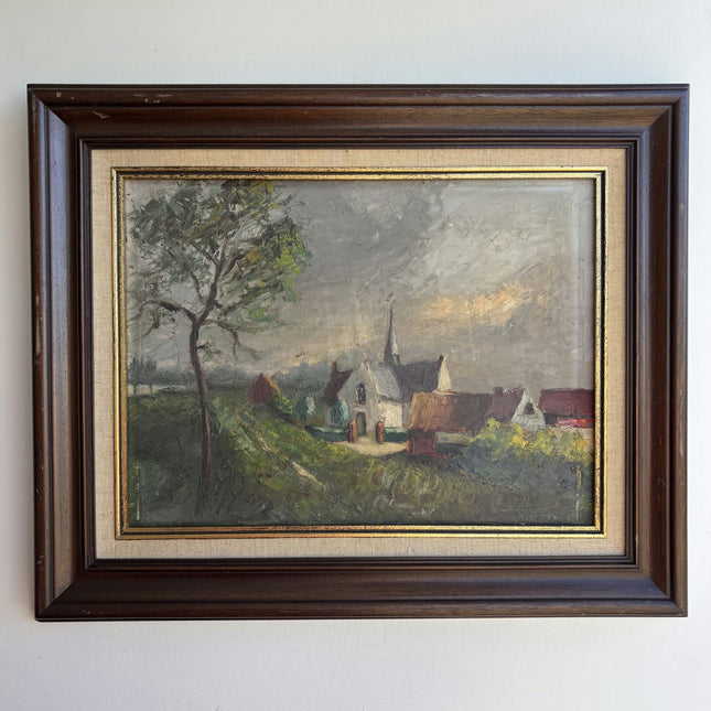 Detailed Landscape Oil Painting "Country Church" Authentic Art Holland Art Shop