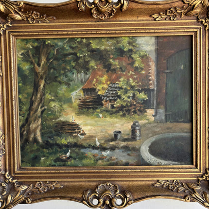 Expressive Farm Oil Painting "Ornate Frame" Refined Breda  Artwork Holland Art Shop
