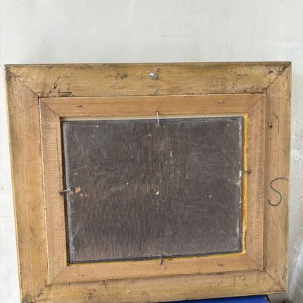 Rustic Cityscape Oil Painting "Gilded Frame" Authentic Small Art Holland Art Shop