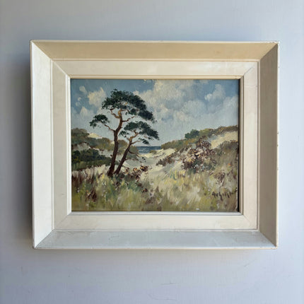 Original Seascape Oil Painting "Coastal Tree" Detailed Small Art Holland Art Shop