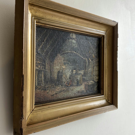 Rustic Interior Oil Painting "Gilded Frame" Refined Small Art Holland Art Shop