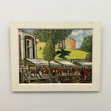 Rustic Cityscape Oil Painting "Market Stalls" Refined Art Holland Art Shop