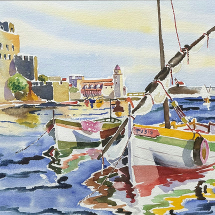 Original Scenery Aquarel "Picture Back" Handcrafted Art Holland Art Shop