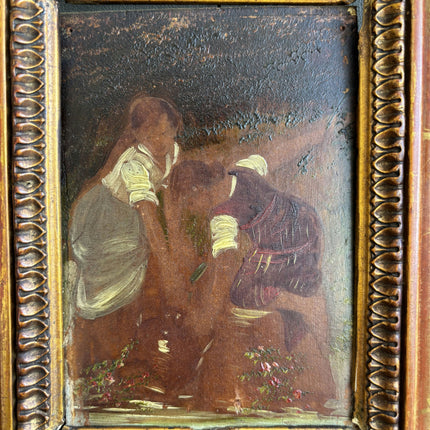19th Century Antique Portrait Oil Painting "Ornate Frame" Small Art Holland Art Shop