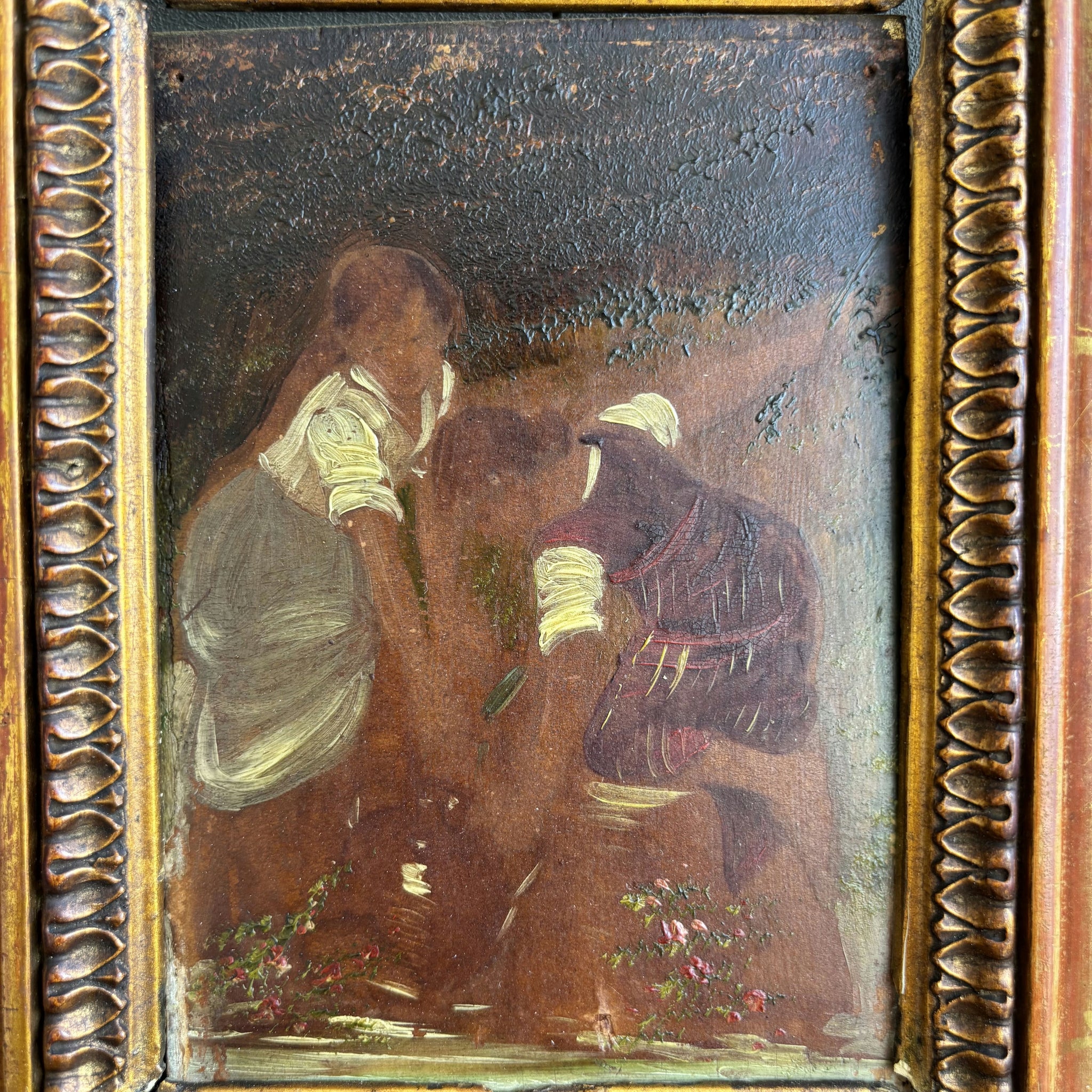 19th Century Antique Portrait Oil Painting 