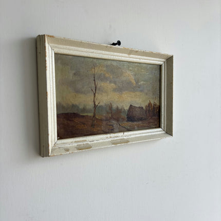 Expressive Landscape Oil Painting "Hanging Frame" Vintage Small Artwork Holland Art Shop