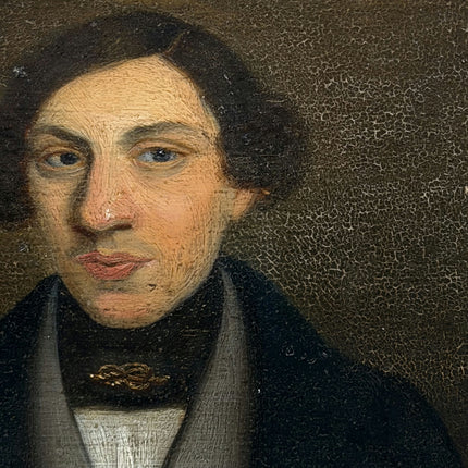 1850 Antique Portrait Oil Painting "Gentleman Portrait" 365 Art Holland Art Shop