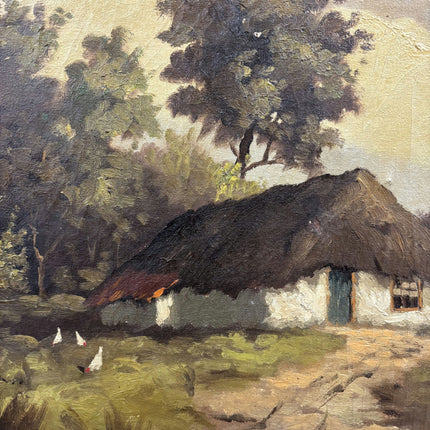 Detailed Landscape Oil Painting "Thatched Cottage" Authentic Large Artwork Holland Art Shop