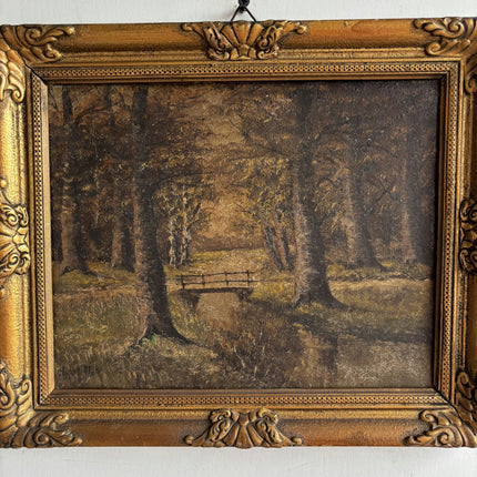 Detailed Landscape Oil Painting "Gilded Frame" Expressive Small Artwork Holland Art Shop