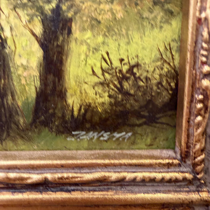 Timeless Landscape Oil Painting "Gilded Frame" Rustic Small Artwork Holland Art Shop