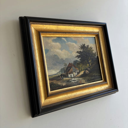 Rustic Landscape Oil Painting "Thatched Cottage" Timeless Art Holland Art Shop