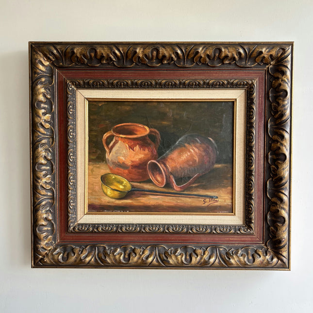 Vintage Still Life Oil Painting "Copper Jug" Authentic Artwork Holland Art Shop