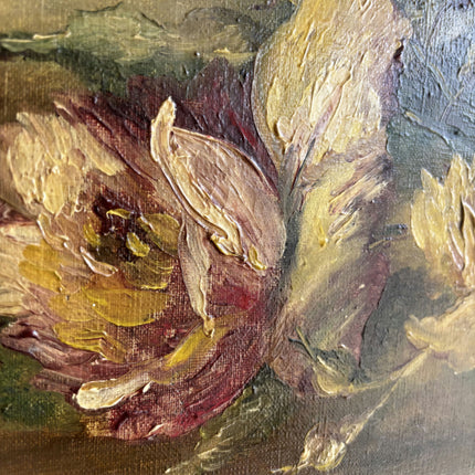 1936 Floral Still Life Oil Painting "Yellow Roses" Art Holland Art Shop