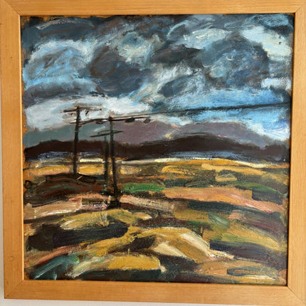 Detailed Landscape Oil Painting "Telephone Poles" Traditional Art Holland Art Shop