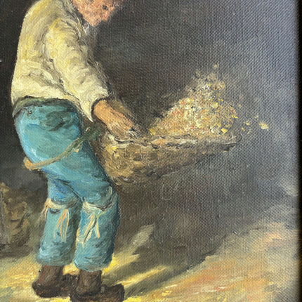 Authentic Figurative Oil Painting "Peasant Man" Expressive Art Holland Art Shop