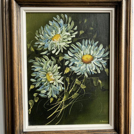 Elegant Floral Still Life Oil Painting "Blue Daisies" Authentic Artwork Holland Art Shop