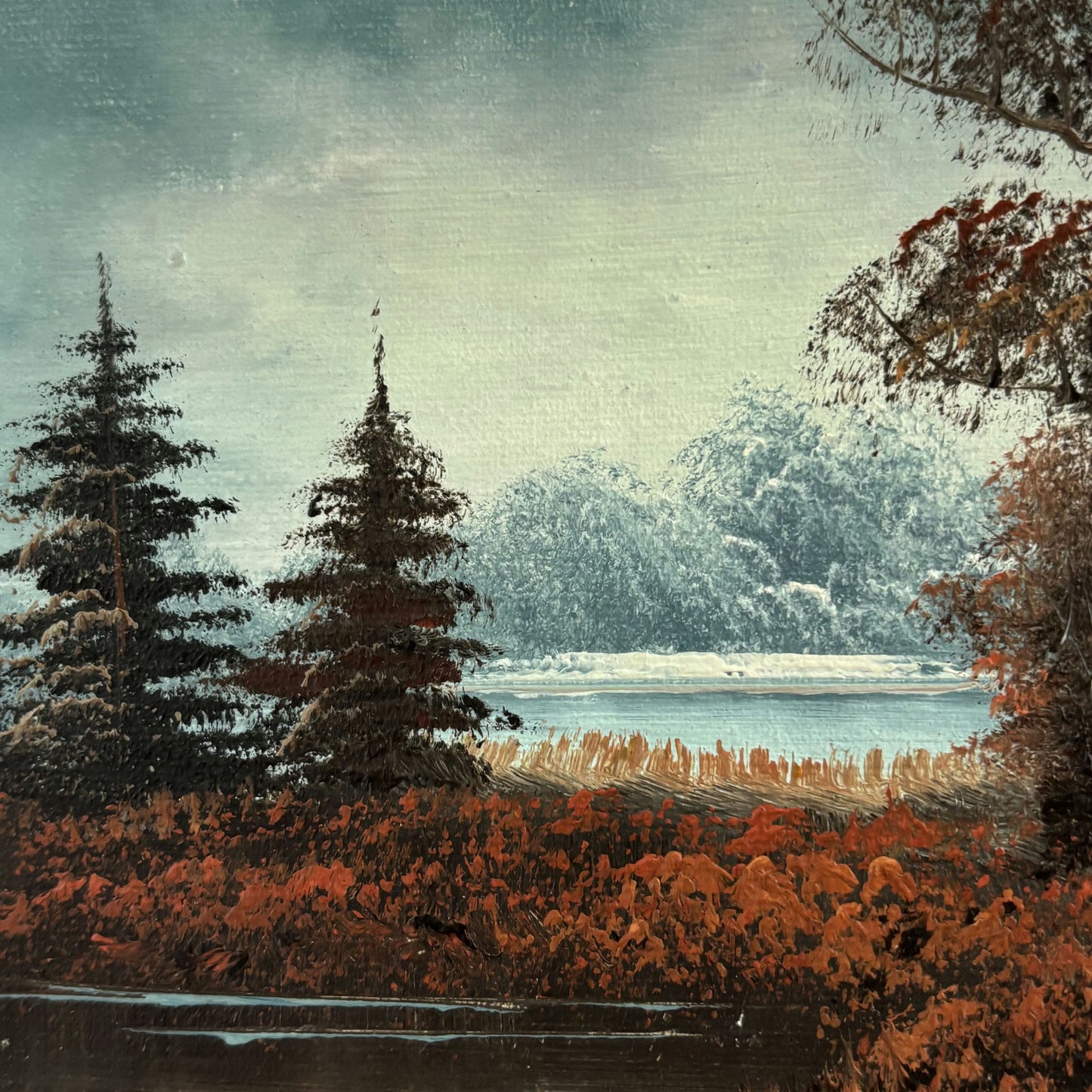 Remarkable Oil Painting Landscape "Autumn Trees" Expressive Small Artwork