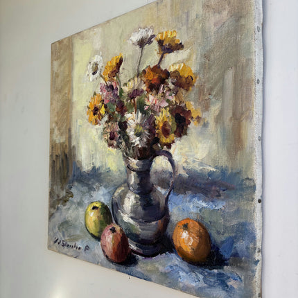 Classic Floral Still Life Oil Painting "Flower Vase" Authentic Small Artwork Holland Art Shop