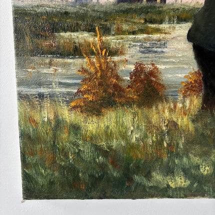Expressive Figurative Oil Painting "Hunting Dog" Rustic Large Art Holland Art Shop