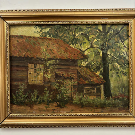 Authentic Landscape Oil Painting "Thatched Roof" Elegant Artwork Holland Art Shop