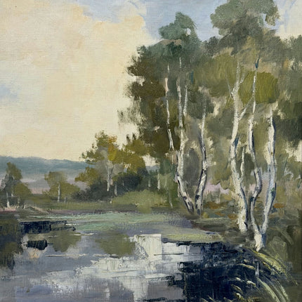 Authentic Landscape Oil Painting "Silver Birches" Elegant Large Artwork Holland Art Shop