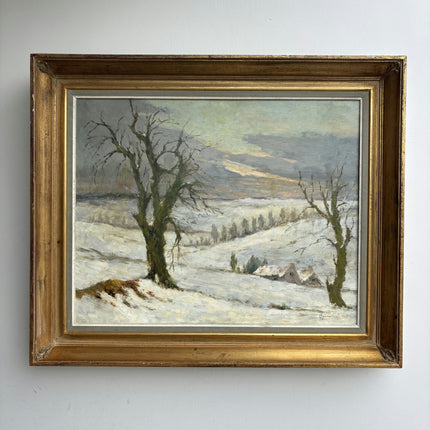 Expressive Winter Landscape Oil Painting "Snowy Trees" Detailed Art Holland Art Shop
