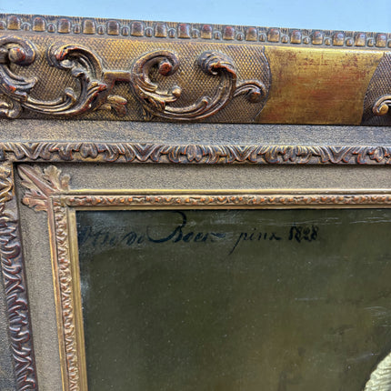 19th Century Antique Portrait Oil Painting "Seated Woman" Large Artwork Holland Art Shop