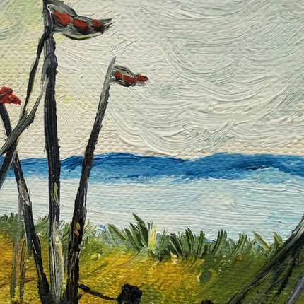 Original Harbor Scene Oil Painting "Fishing Boats" Authentic Small Artwork Holland Art Shop