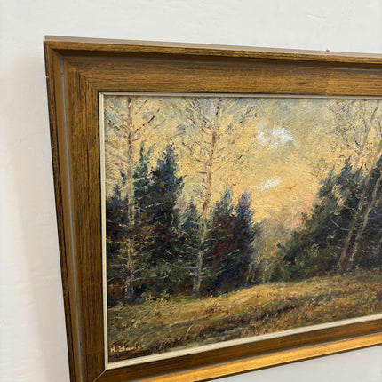 Elegant Landscape Oil Painting "Sunlit Trees" Vintage Art Holland Art Shop