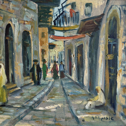 Authentic Cityscape Oil Painting "Narrow Street" Expressive Artwork Holland Art Shop