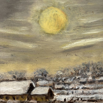 Classic Winter Landscape Oil Painting "Snowy Village" Refined Art Holland Art Shop