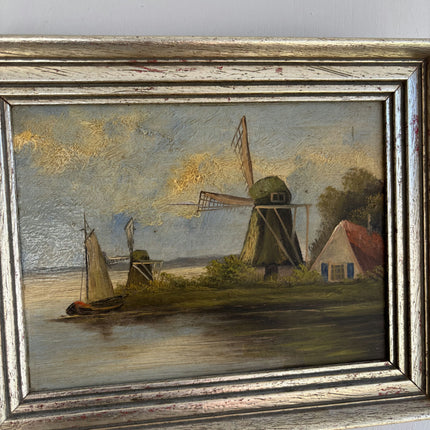 Timeless Scenery Oil Painting "Sailing Boat" Vintage Small Artwork Holland Art Shop