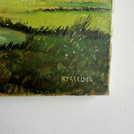 Original Landscape Oil Painting "Grazing Cows" Expressive Art Holland Art Shop