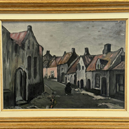 Expressive Cityscape Oil Painting "Row Houses" Original Art Holland Art Shop