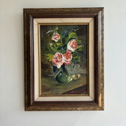 Original Floral Still Life Oil Painting "Rose Vase" Authentic Artwork Holland Art Shop