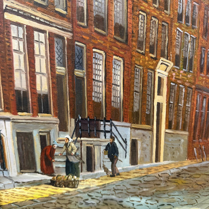 Expressive Cityscape Oil Painting "Canal Tree" Elegant Large Artwork Holland Art Shop