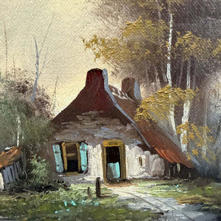 Refined Landscape Oil Painting "Thatched Cottage" Rustic Art Holland Art Shop