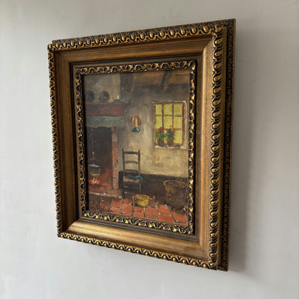 Rustic Interior Oil Painting "Wooden Chair" Detailed Artwork Holland Art Shop