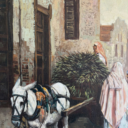 Authentic Figurative Oil Painting "Pack Donkey" Vintage Art Holland Art Shop