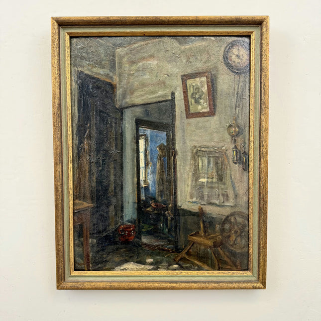 K Vercruysse Handcrafted Interior Oil Painting "Wooden Chair" Timeless Artwork Holland Art Shop