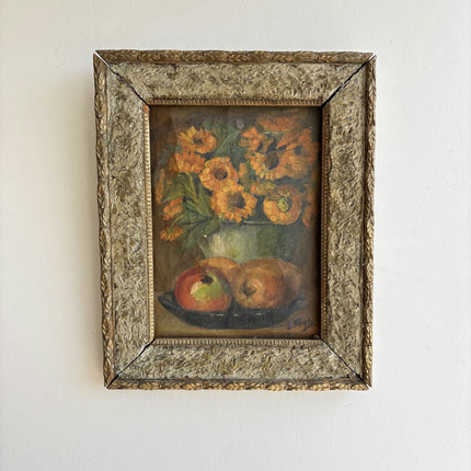 Authentic Floral Still Life Oil Painting "Sunflower Bouquet" Small Artwork Holland Art Shop
