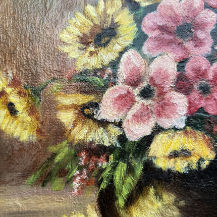 Rustic Floral Still Life Oil Painting "Flower Vase" Timeless Small Art Holland Art Shop