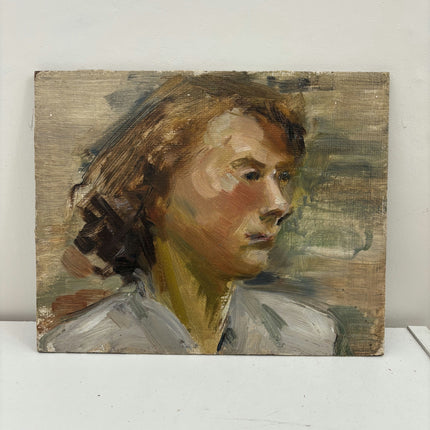 Original Portrait Oil Painting "Young Woman" Traditional Small Artwork Holland Art Shop