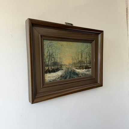 Detailed Winter Landscape Oil Painting "Framed Painting" Vintage Artwork Holland Art Shop