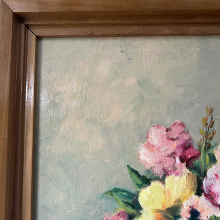 Timeless Floral Still Life Oil Painting "Golden Vase" Authentic Artwork Holland Art Shop