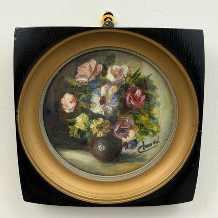 Elegant Floral Still Life Oil Painting "Round Painting" Detailed Small Art Holland Art Shop