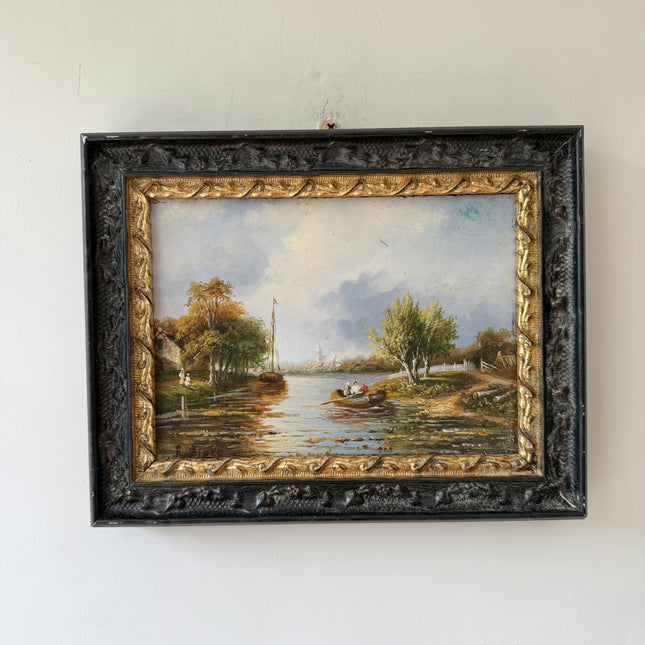 Timeless Landscape Oil Painting "Framed Painting" Authentic Small Art Holland Art Shop